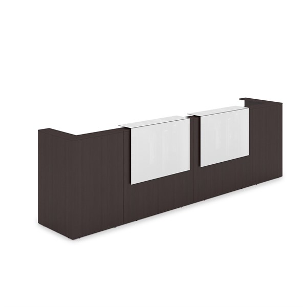 1КР-КЛ.202 Комплект Ресепшн с фартуком HPL (3854*749*1149) (без подсветки) 1КР-КЛ.202 - фото 262086