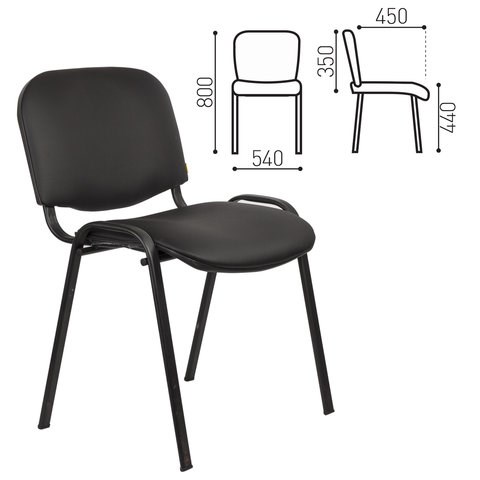 Офисный стул ИЗО черный экокожа черная 42180 - фото 274195