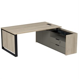 15СОЛД.1609 Стол рабочий с лючком, на опорной двусоставной тумбе (1660*1768*750) 15СОЛД.1609