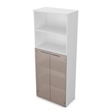 9Ш.005.8 Шкаф высокий со стеклом и открытой полкой (800*450*2045) 9Ш.005.8 - фото 268387
